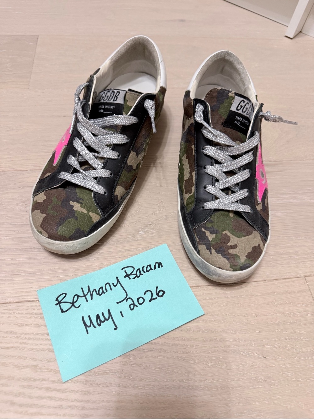 Golden Goose Camouflage Super Stars (Low-Top Sneakers) with Silver Laces - Picture 2 of 5